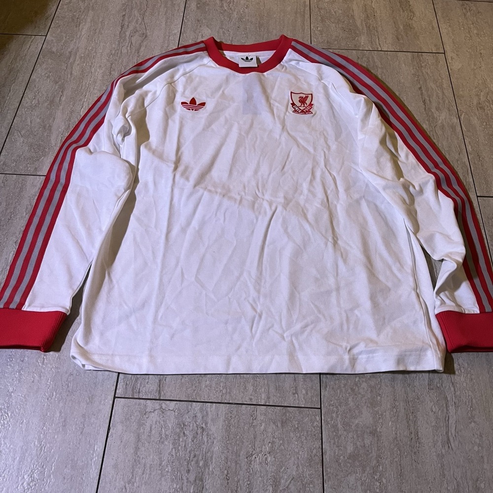 Liverpool FC Shirt Mens XXL White Long Sleeve Soccer Adidas Originals LFC OG LS